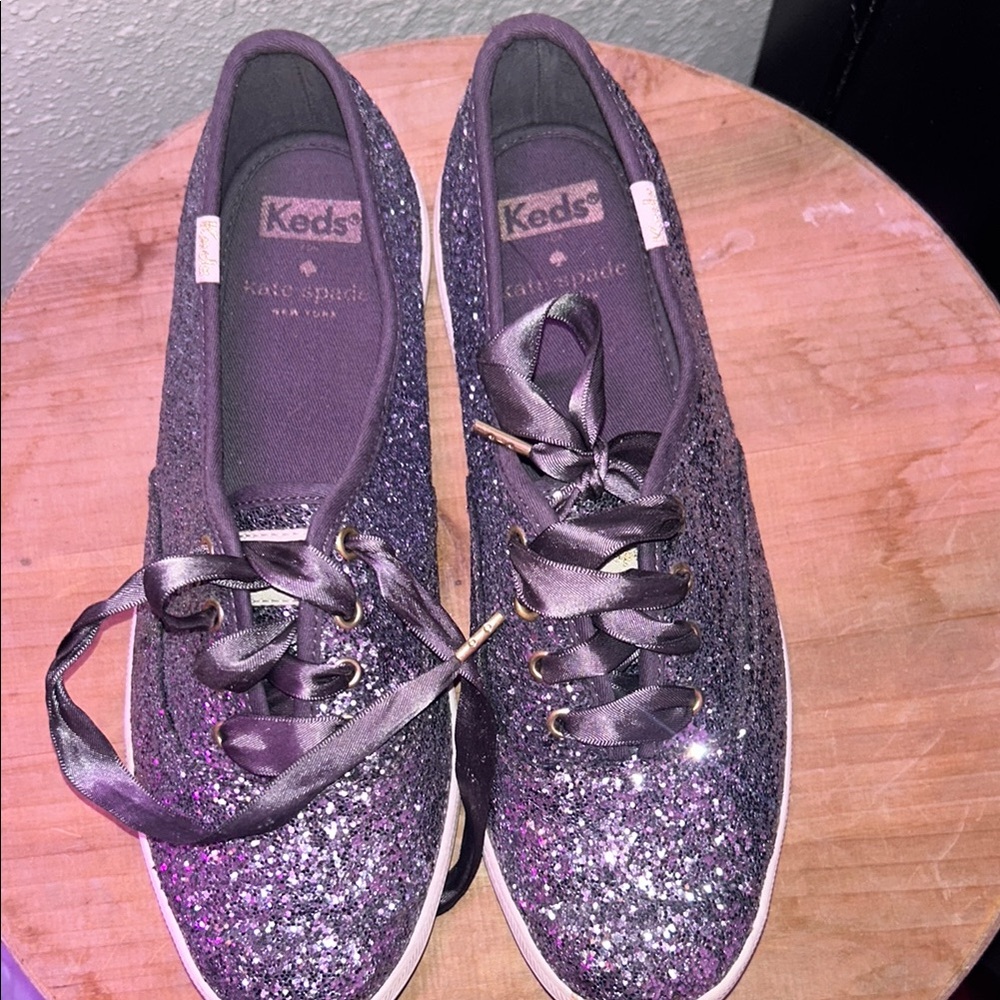 Kate Spade Black Glitter Sneakers